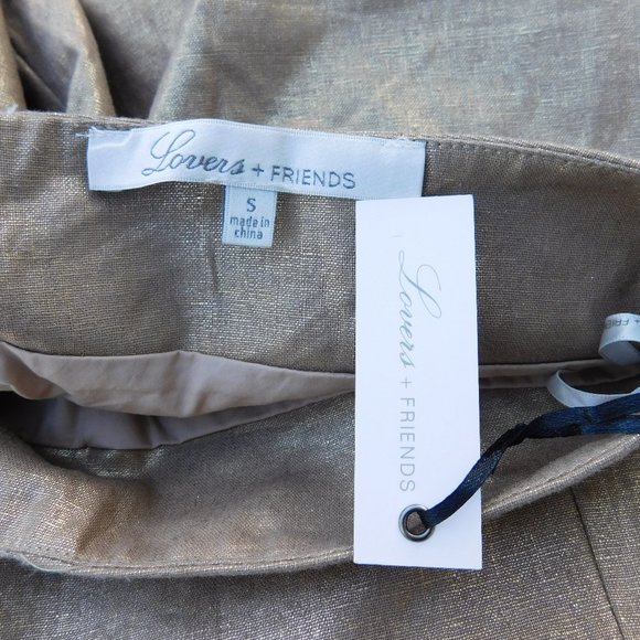 LOVERS + FRIENDS SLASH METALLIC WIDE LEG PANTS - Picture 7 of 8